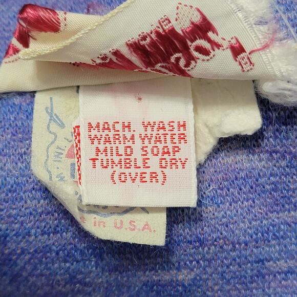 VTG Kay Windsor Retro Purple Plaid Bell Sleeve Top L/XL 566 - Picture 8 of 10